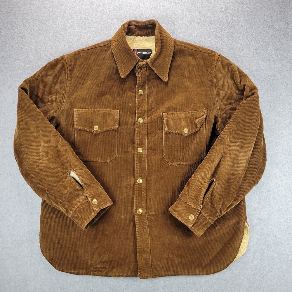 VTG Penneys Corduroy Jacket L Towncraft Corduroy 60s 70s Sherpa Lined Western